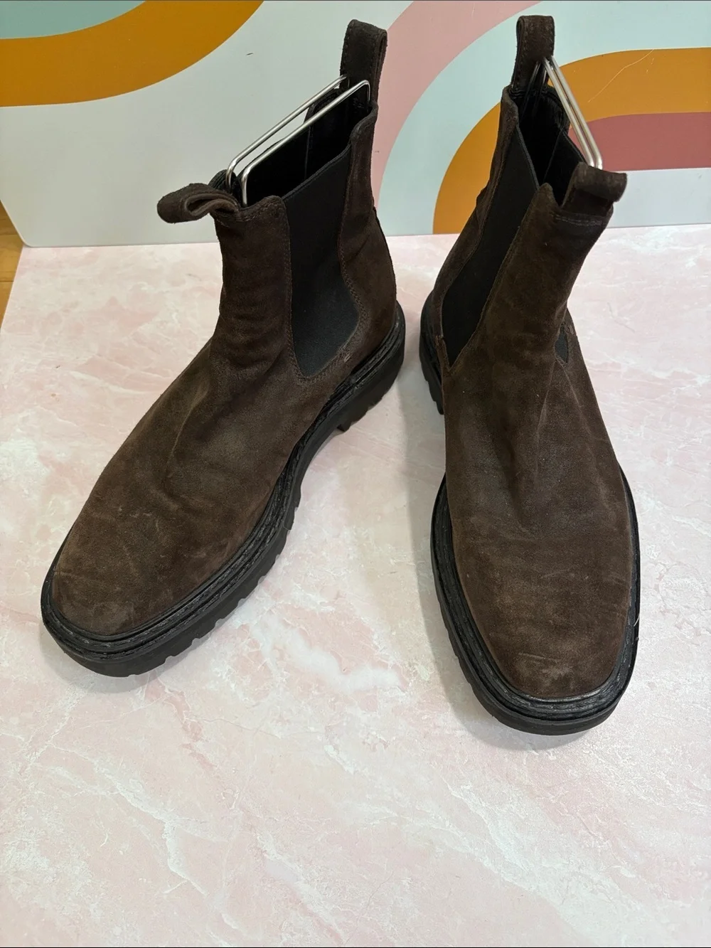 Officine Creative St Moritz Brown Suede Chukka Boots w/Black Lug Sole Italy 41